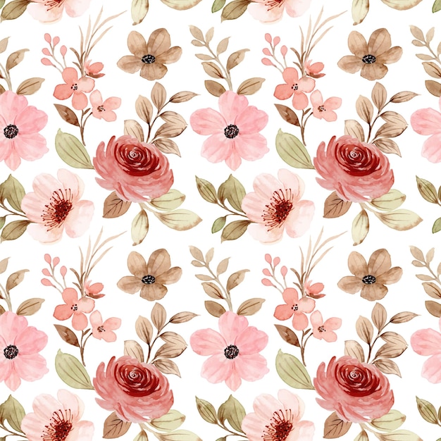 Watercolor flower seamless pattern