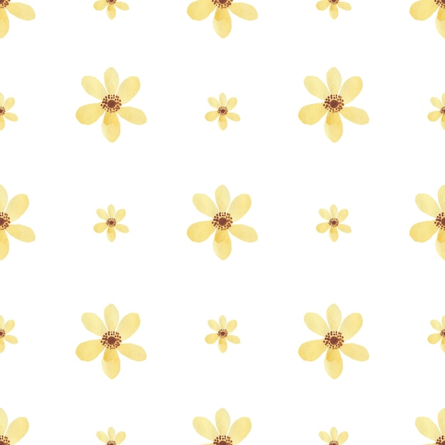 Watercolor flower seamless pattern