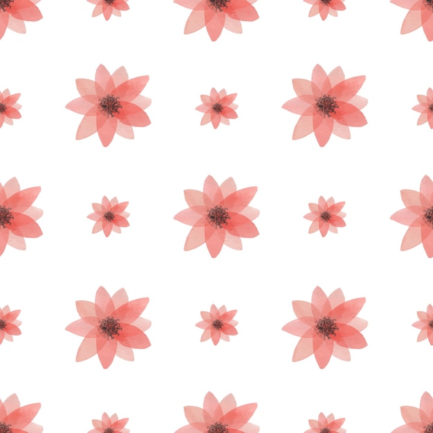 Watercolor flower seamless pattern