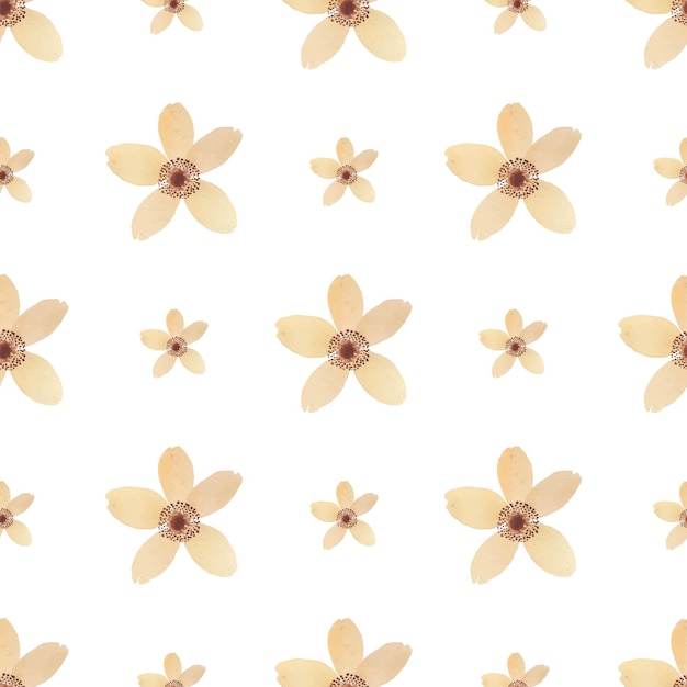 Watercolor flower seamless pattern