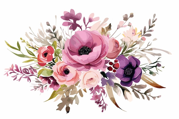 Watercolor flower for wedding