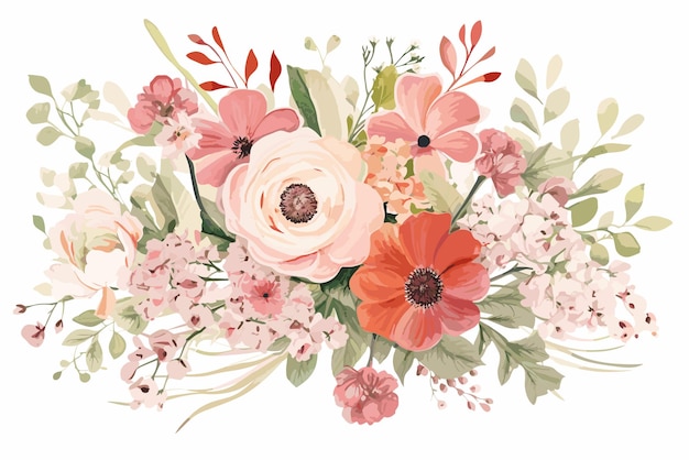 Vector watercolor flower for wedding