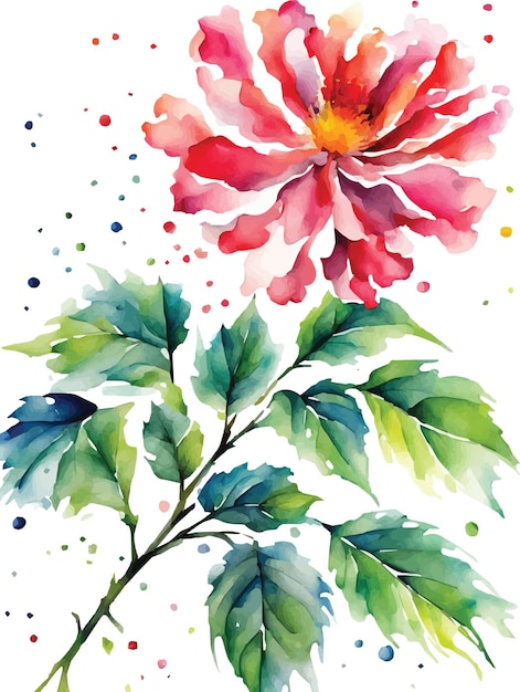 Vector watercolor flower