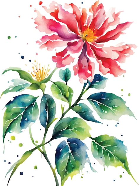 Vector watercolor flower