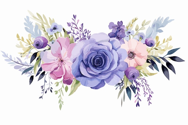 watercolor flowers border for wedding