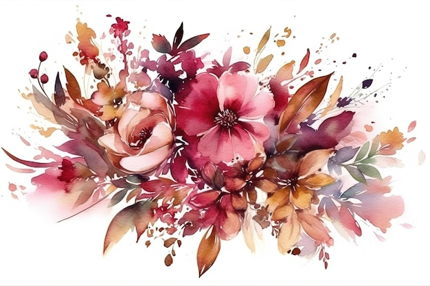 수채화 꽃 클립 아트 아름다운 결혼식 꽃 그림 디지털 작품 수채화