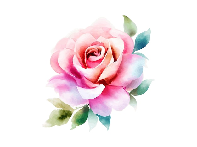 Decorazione di fiori dell'acquerello per clipart vettoriali di carta e matrimonio