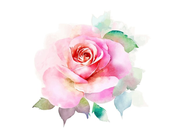 Watercolor flowers decoration for card and wedding vector clipart