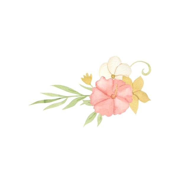 子供のための水彩画の花のイラスト