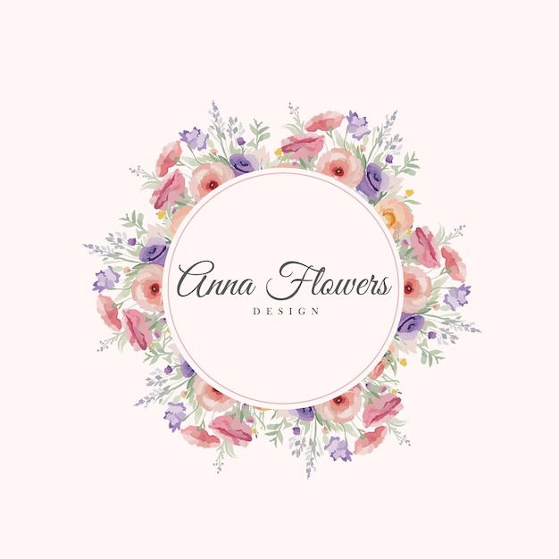 Watercolor flowers logo