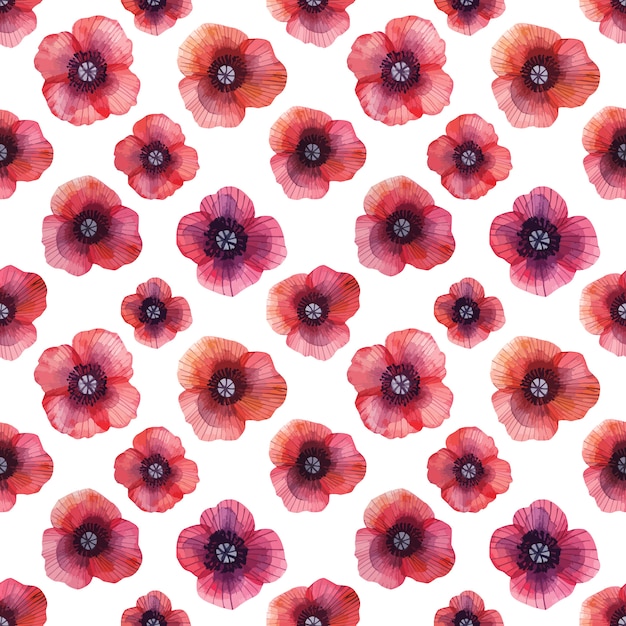 Watercolor flowers pattern