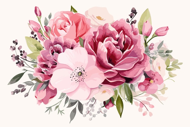 Watercolor flowers vector