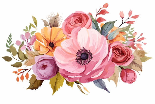 Watercolor flowers vector