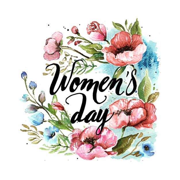 Watercolor flowers Womens Day Mothers day vector