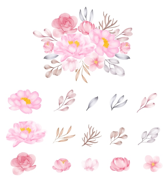 Vector watercolor flowers