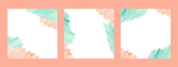 Watercolor frame as social media post background.