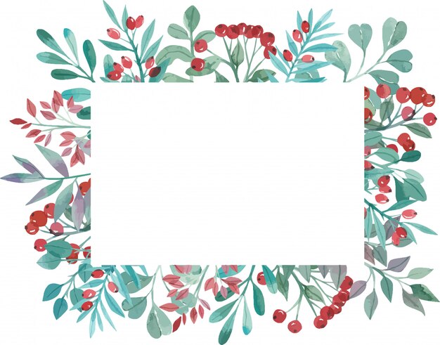 Vector watercolor frame of magnolia flowers