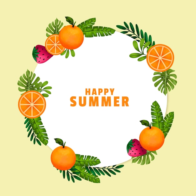 Vector watercolor frame template for summertime