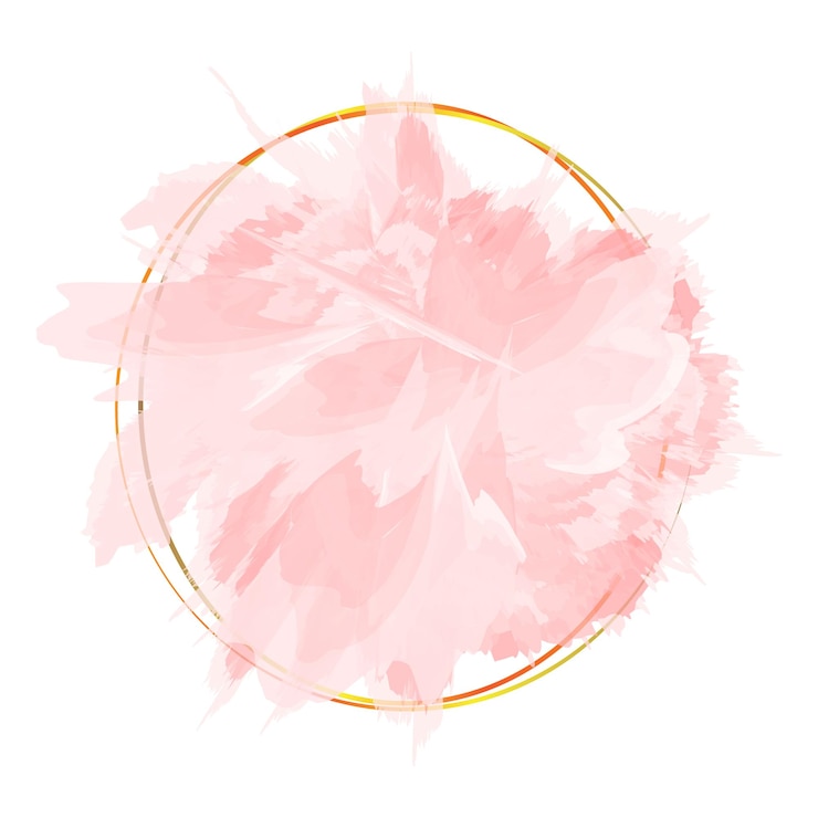 Vector watercolor frame with golden lines