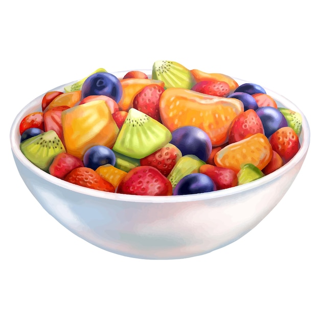 watercolor fruit salad