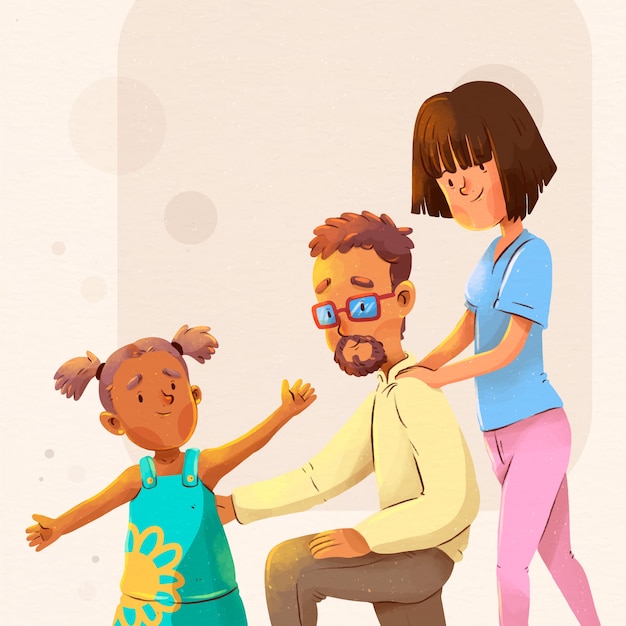 Vector watercolor global day of parents illustration