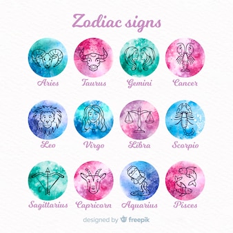 Accumulazione del segno dello zodiaco gradiente dell'acquerello