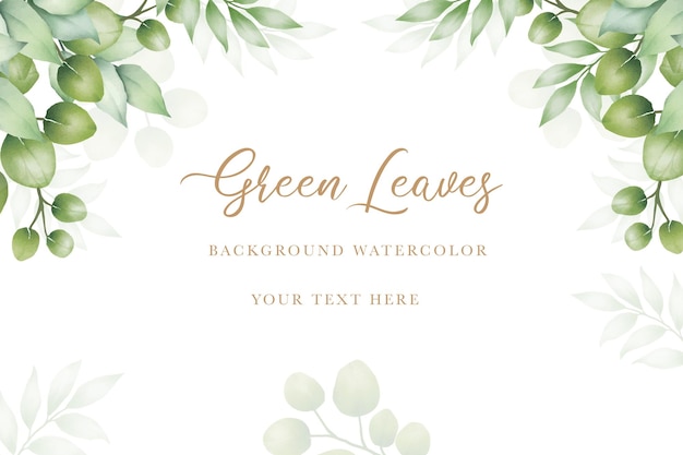 ベクトル 水彩の緑の葉の背景