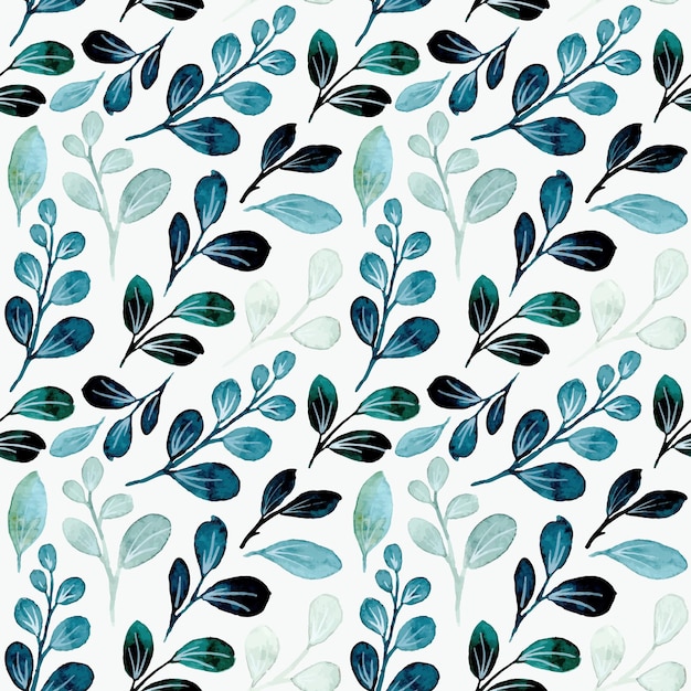 Vector watercolor green leaves seamless pattern