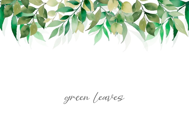 watercolor green leaves