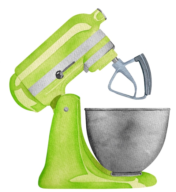 Watercolor Green Mixer with attachments