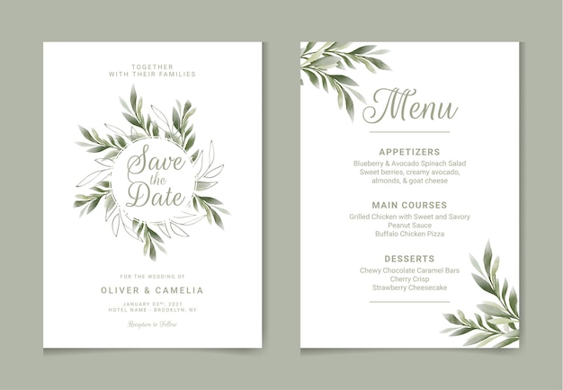 Watercolor green olive branch for decoration elegant invitations