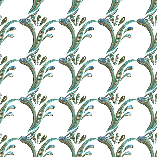 Watercolor green pattern with leaves Handmade vector watercolor seamless pattern with green leaves