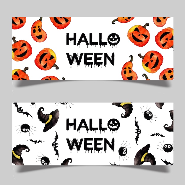Watercolor Halloween Banner Design