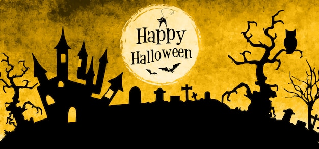 Banner di halloween ad acquerello