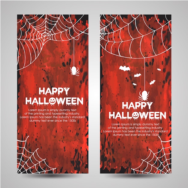 Vector watercolor halloween banner