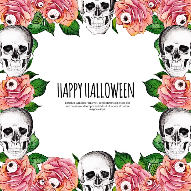 Vector watercolor halloween elements  frame