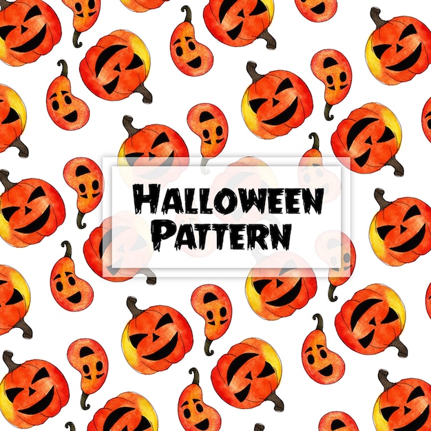 Watercolor halloween pattern background