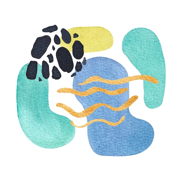 Vector watercolor hand drawn abstract spots