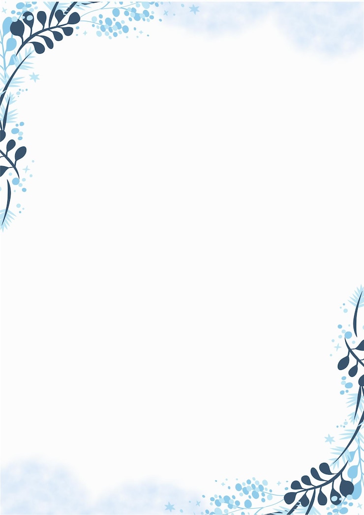 Vector watercolor hand drawn christmas snow floral frame template