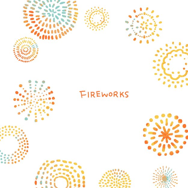 Watercolor hand drawn festive fireworks