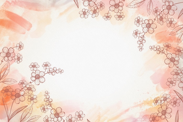 Watercolor hand drawn floral background