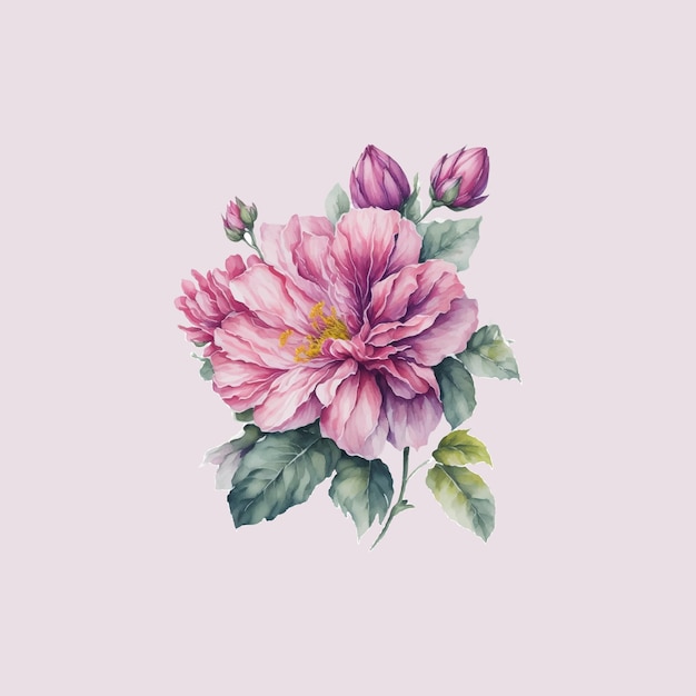 watercolor hand drawn florals bouquet illustration