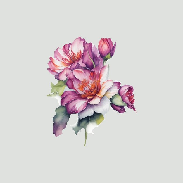 watercolor hand drawn florals bouquet illustration