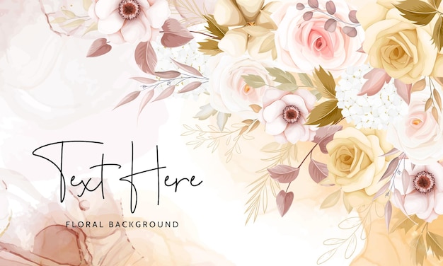 Vector watercolor hand drawn flowers background