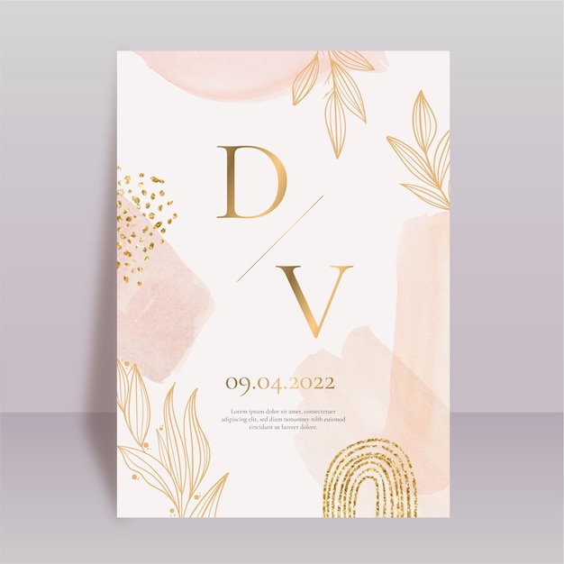 Vector watercolor hand drawn wedding poster