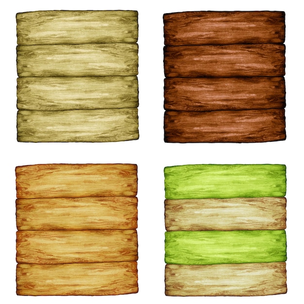 Watercolor hand drawn wooden boards illustration