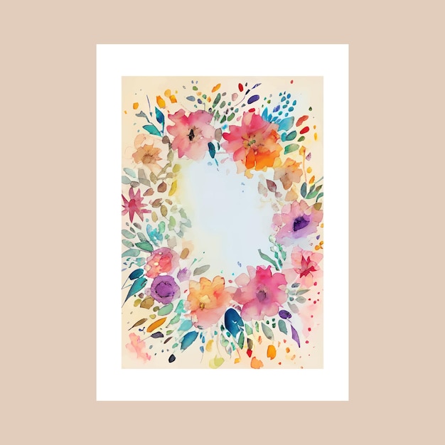 Watercolor Hand Painted Botanical Composition