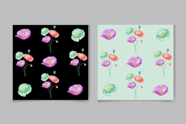 水彩の手描きのシームレスな模様の花、バラの花、葉。