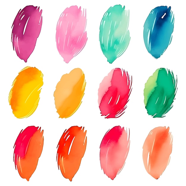 Vector watercolor hand painted watercolor stain collection