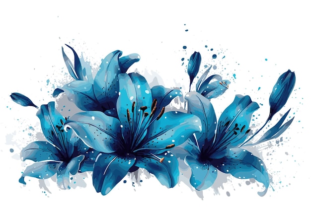 Watercolor handpainted flower vector art painting illustration